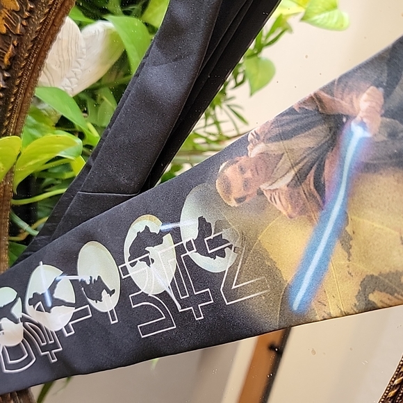 VINTAGE Star Wars  Obi Wan Kanobi Neck Tie Star Wars Bundle Jedi Repeat  Navy - Picture 5 of 15